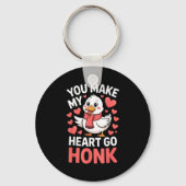 You Make My Heart Go Honk Valentine Goose Funny  Sleutelhanger (Voorkant)