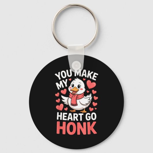 You Make My Heart Go Honk Valentine Goose Funny  Sleutelhanger (Voorkant)