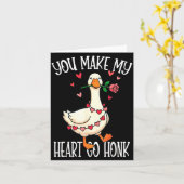 You Make My Heart Go Honk Valentine Goose  Kaart (Gele Bloem)
