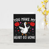 You Make My Heart Go Honk Valentine Goose  Kaart (Gele Bloem)