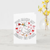 You Make My Heart Go Honk Valentine Goose Love Cou Kaart (Gele Bloem)