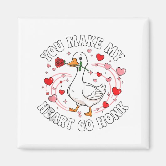 You Make My Heart Go Honk Valentine Goose Love Cou Magneet (Voorkant)