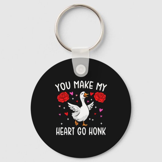 You Make My Heart Go Honk Valentine Goose Sleutelhanger (Voorkant)