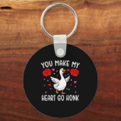 You Make My Heart Go Honk Valentine Goose Sleutelhanger (Voorkant)
