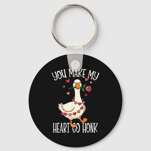 You Make My Heart Go Honk Valentine Goose Sleutelhanger (Voorkant)