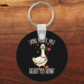 You Make My Heart Go Honk Valentine Goose Sleutelhanger (Voorkant)