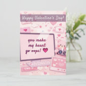 you make my heart go oops! 💗 Valentine's Card Feestdagenkaart (Staand voorkant)