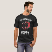 You Make My Heart Happy Heart Butterfly Valentine T-shirt (Voorkant volledig)