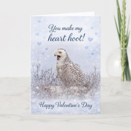 You Make My Heart Hoot: Snowy Owl Valentine’s Day Feestdagen Kaart