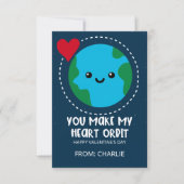 You Make My Heart Orbit Valentine's Day Card Notitiekaartje (Voorkant)