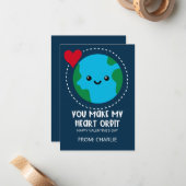 You Make My Heart Orbit Valentine's Day Card Notitiekaartje (Voorkant / Achterkant in situ)