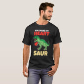 You Make My Heart Saur Valentines Day Dinosaur R T-shirt (Voorkant volledig)