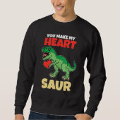 You Make My Heart Saur Valentines Day Dinosaur R Trui (Voorkant)