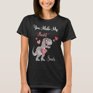 You Make My Heart Saur Valentines Day rex Date Nig T-shirt