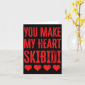 You Make My Heart Skibidi Funny Valentine Day Kids Kaart (Gele Bloem)
