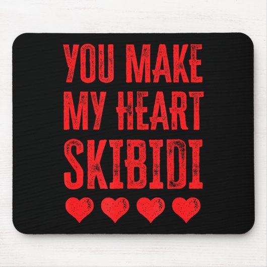 You Make My Heart Skibidi Funny Valentine Day Kids Muismat (Voorkant)