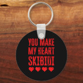 You Make My Heart Skibidi Funny Valentine Day Kids Sleutelhanger (Voorkant)
