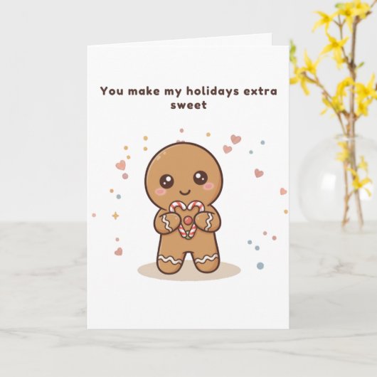 You Make My Holidays Puchi Gingerbread Card Kaart (Gele Bloem)