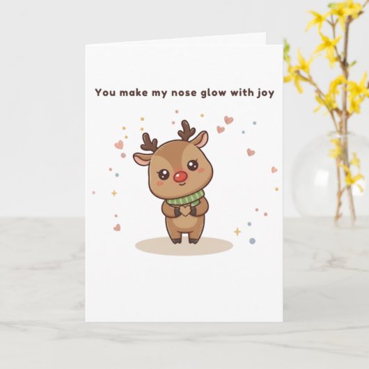 You Make My Nose Glow With Joy Cute Puchi Dōshi  Kaart (Gele Bloem)