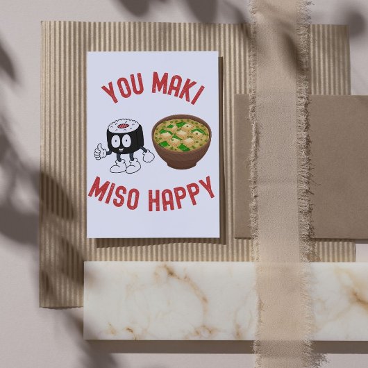 You Maki Miso Happy – Grappige Sushi Woordspeling  Kaart