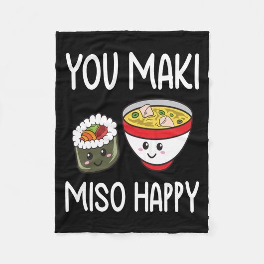 You Maki Miso Happy Sushi Lover Gifts Valentine Fleece Deken (Voorkant)