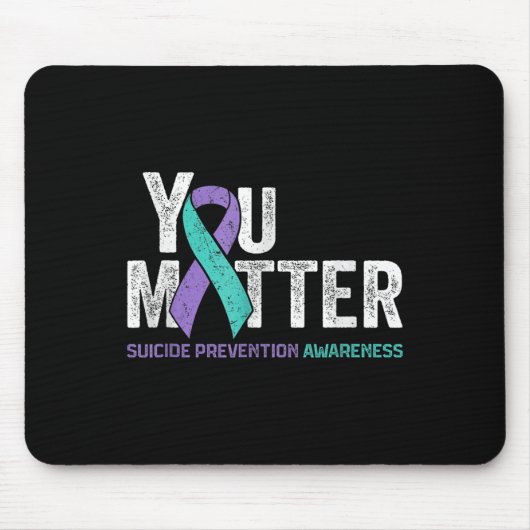 You Matte Suicide Prevention Awareness Ribbon Teal Muismat (Voorkant)