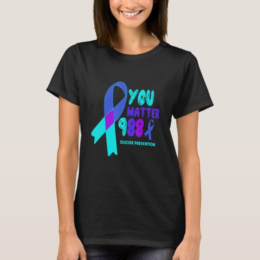 You Matter 988 Suicide Prevention Awareness Rainbo T-shirt (Voorkant)