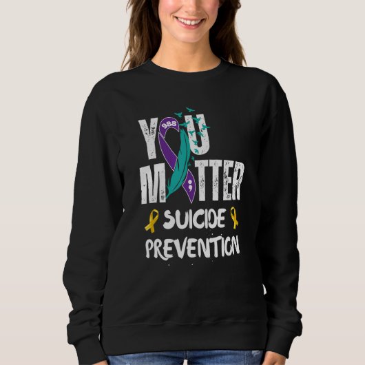 You Matter 988 Suicide Prevention Awareness Ribbon Trui (Voorkant)