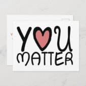 You Matter Anonymous "Secret Sender" Postcard Briefkaart (Voorkant / Achterkant)