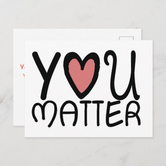 You Matter Anonymous "Secret Sender" Postcard Briefkaart (Voorkant / Achterkant)