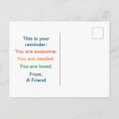 You Matter Anonymous "Secret Sender" Postcard Briefkaart (Achterkant)