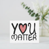 You Matter Anonymous "Secret Sender" Postcard Briefkaart (Staand voorkant)