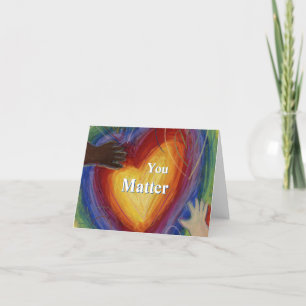 You Matter Handen en Harten DEI Art Wenskaarten Bedankkaart