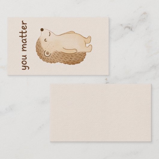 You Matter Hedgehog Gift Enclosure Card Informatiekaartje (Voorkant / Achterkant)