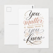 "You Matter More Than You Know" Briefkaart (Voorkant / Achterkant)