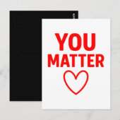 You Matter" Positiviteit van het Rode Hart Briefkaart (Voorkant / Achterkant)