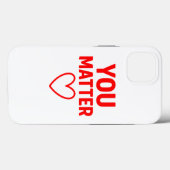 You Matter" Positiviteit van het Rode Hart Case-Mate iPhone Case (Achterkant (horizontaal))
