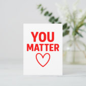 You Matter" Positiviteit van het Rode Hart Feestdagenkaart (Staand voorkant)