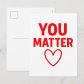 You Matter" Positiviteit van het Rode Hart Feestdagenkaart (Voorkant / Achterkant)
