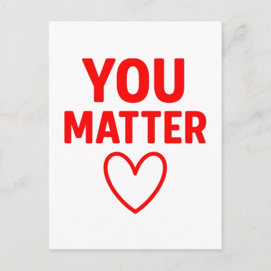 You Matter" Positiviteit van het Rode Hart Feestdagenkaart (Voorkant)