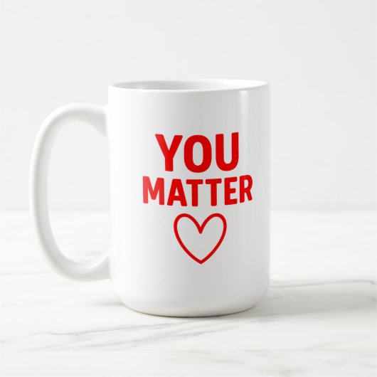 You Matter" Positiviteit van het Rode Hart Koffiemok (Links)