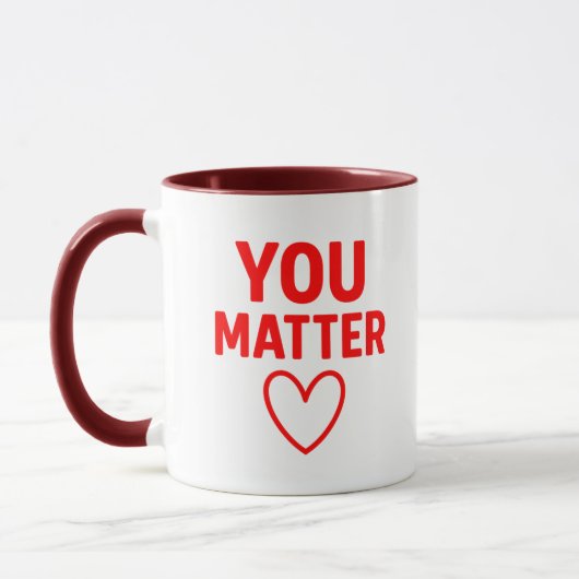 You Matter" Positiviteit van het Rode Hart Mok (Links)