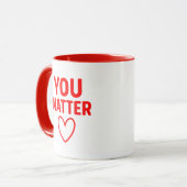 You Matter" Positiviteit van het Rode Hart Mok (Voorkant links)