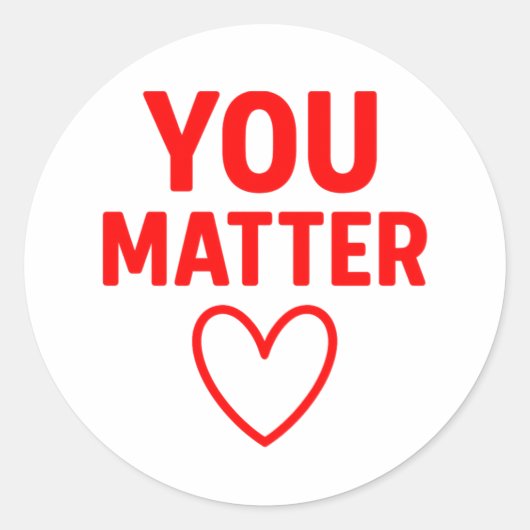 You Matter" Positiviteit van het Rode Hart Ronde Sticker (Voorkant)