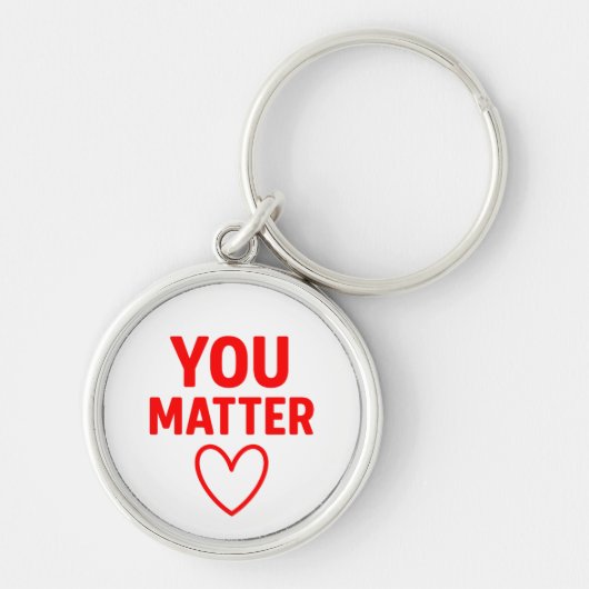 You Matter" Positiviteit van het Rode Hart Sleutelhanger (Voorkant)