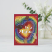 You Matter Rainbow Hearts and Hands Art Briefkaart (Staand voorkant)