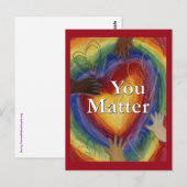 You Matter Rainbow Hearts and Hands Art Briefkaart (Voorkant / Achterkant)