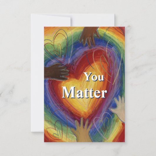You Matter Rainbow Hearts Art Print Note Kaart (Voorkant)