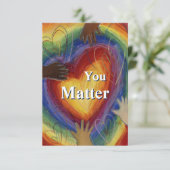 You Matter Rainbow Hearts Art Print Note Kaart (Staand voorkant)