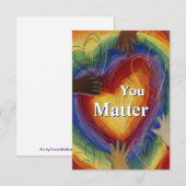 You Matter Rainbow Hearts Art Print Note Kaart (Voorkant / Achterkant)